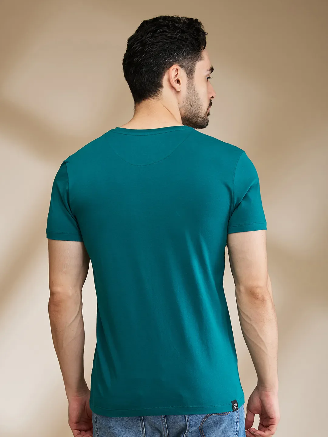 Dark Green Regular Fit Men's Short Sleeves T-Shirt by Being Human Clothing - Image 3
