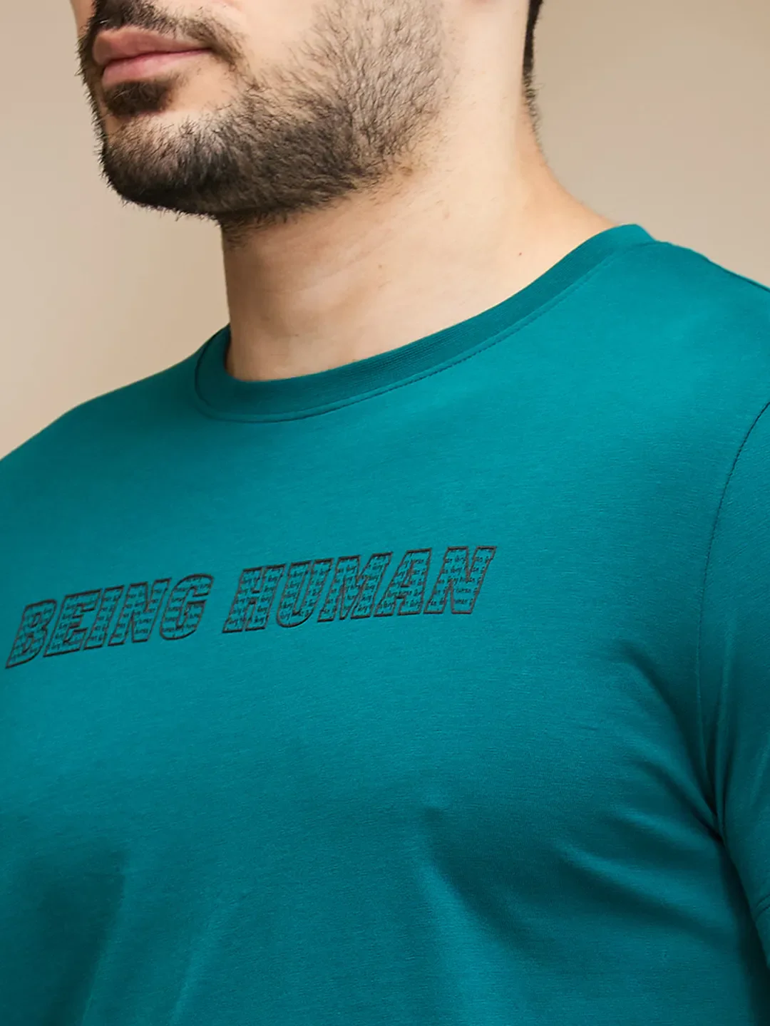 Dark Green Regular Fit Men's Short Sleeves T-Shirt by Being Human Clothing - Image 5