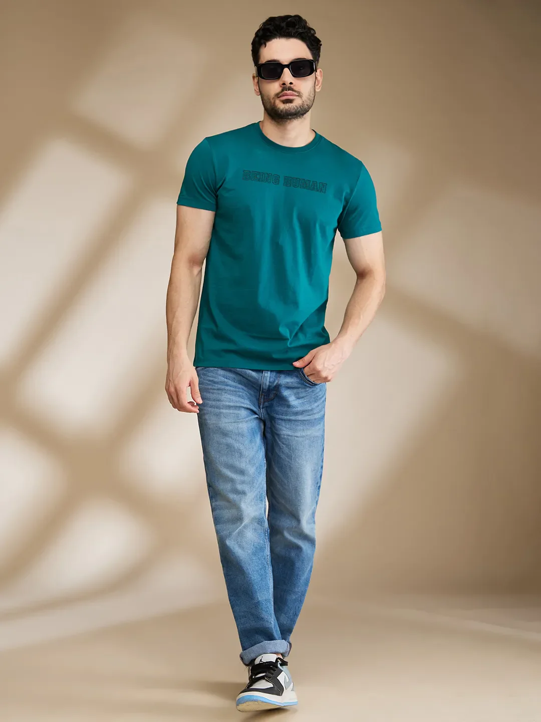 Dark Green Regular Fit Men's Short Sleeves T-Shirt by Being Human Clothing - Image 6