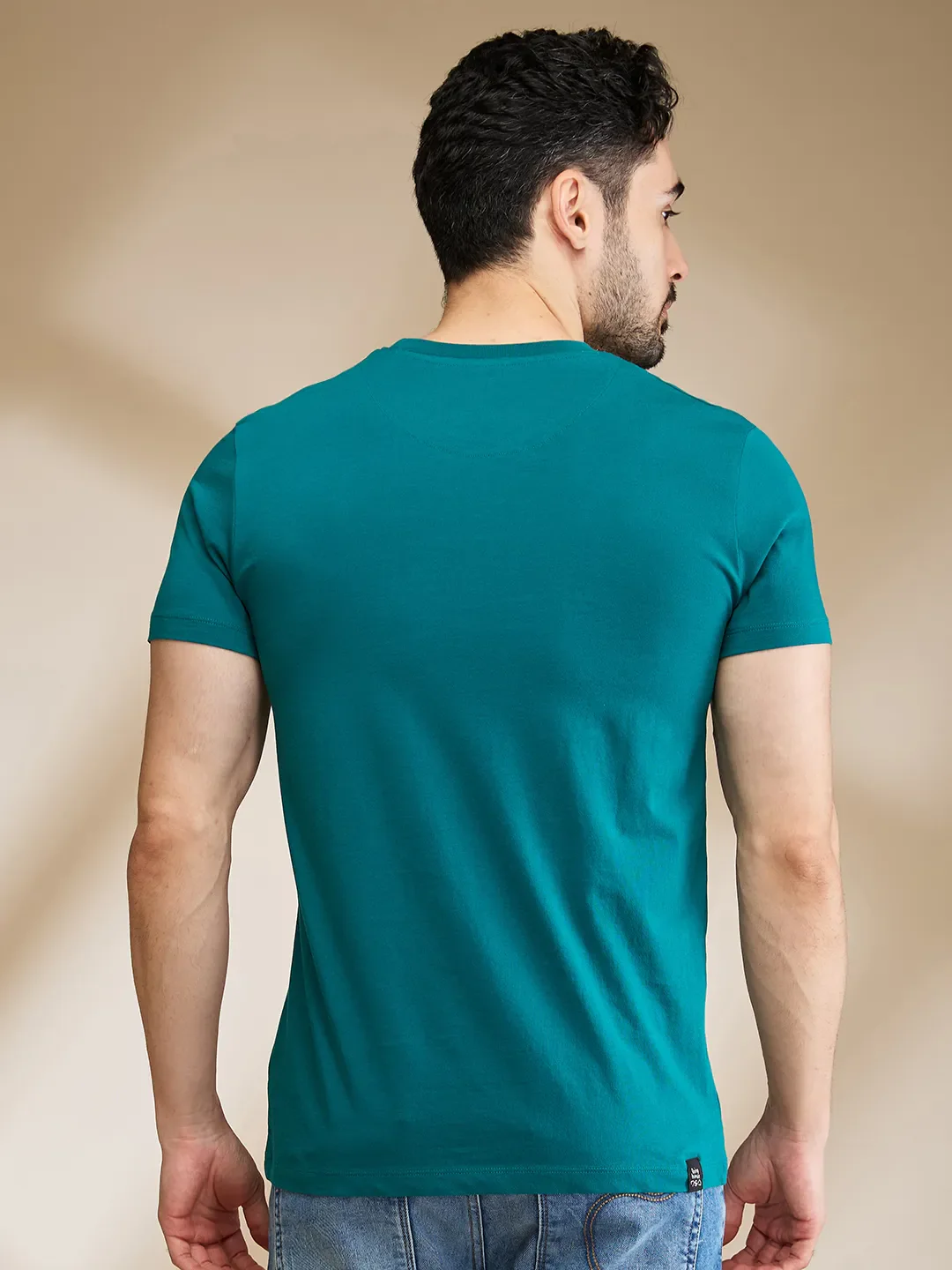 Dark Green Regular Fit Men's Short Sleeves T-Shirt by Being Human Clothing - Image 3