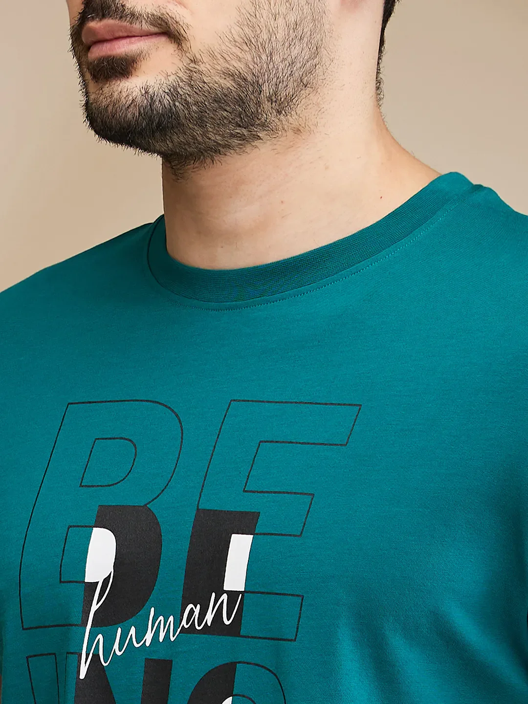 Dark Green Regular Fit Men's Short Sleeves T-Shirt by Being Human Clothing - Image 5