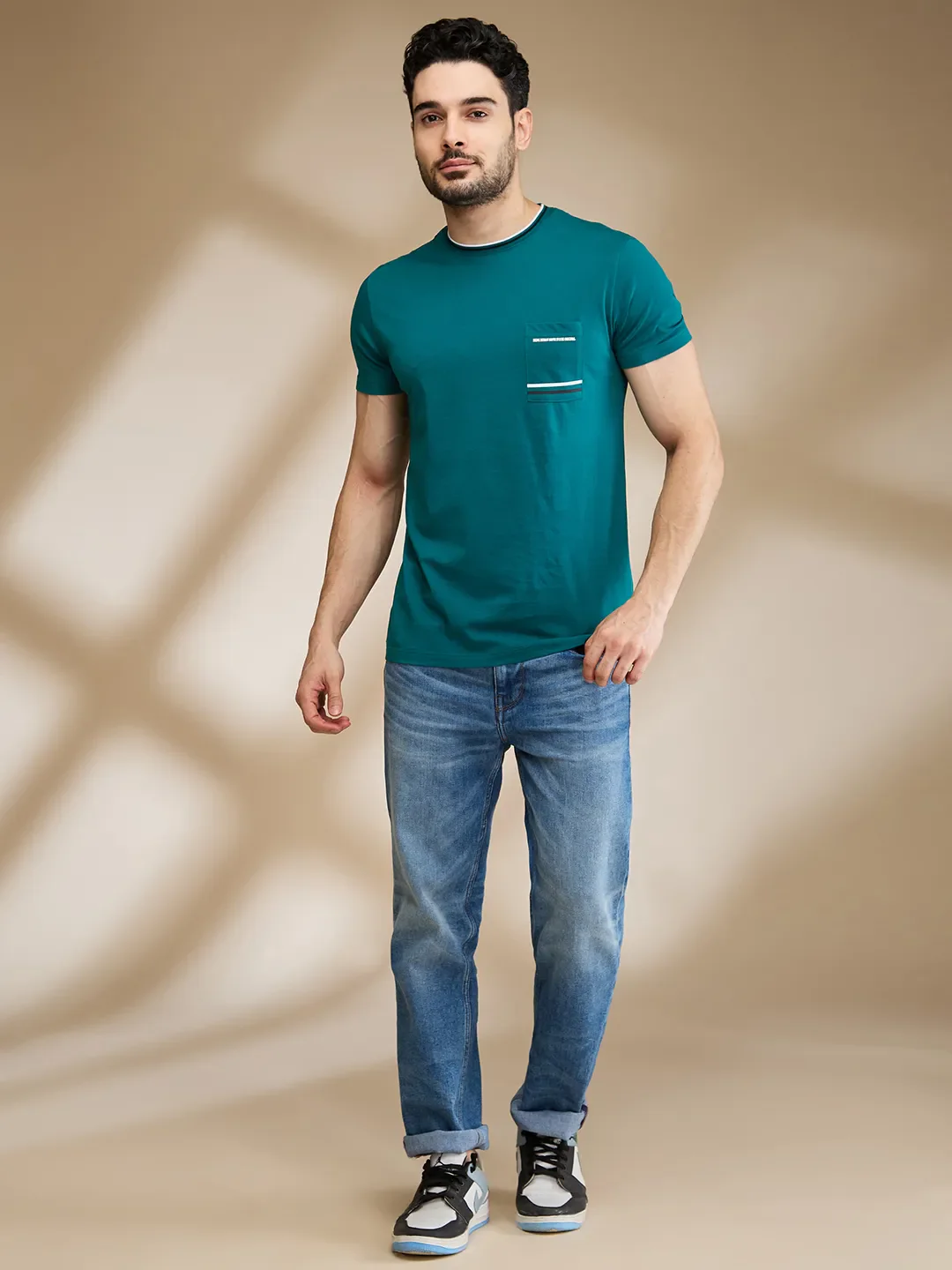 Dark Green Regular Fit Men's Short Sleeves T-Shirt by Being Human Clothing - Image 2