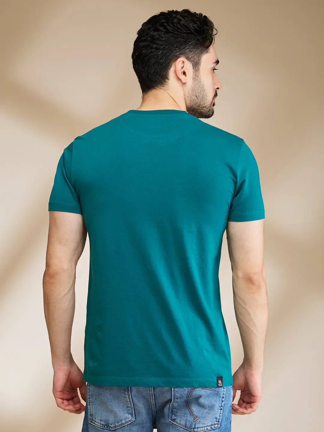 Dark Green Regular Fit Men's Short Sleeves T-Shirt by Being Human Clothing - Image 3