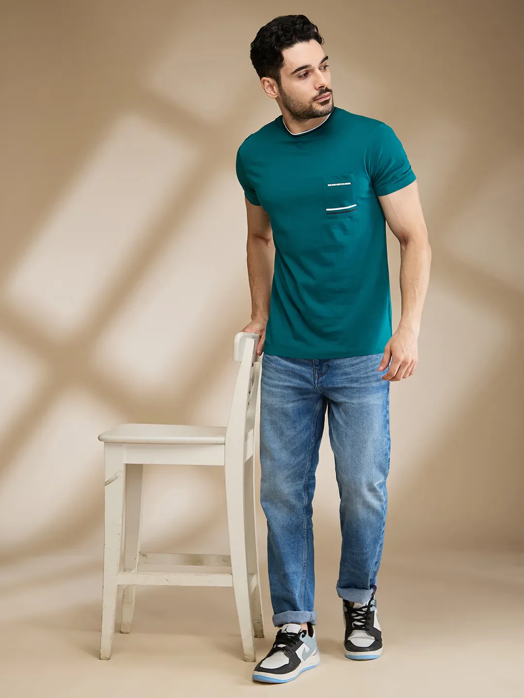 Dark Green Regular Fit Men's Short Sleeves T-Shirt by Being Human Clothing - Image 6