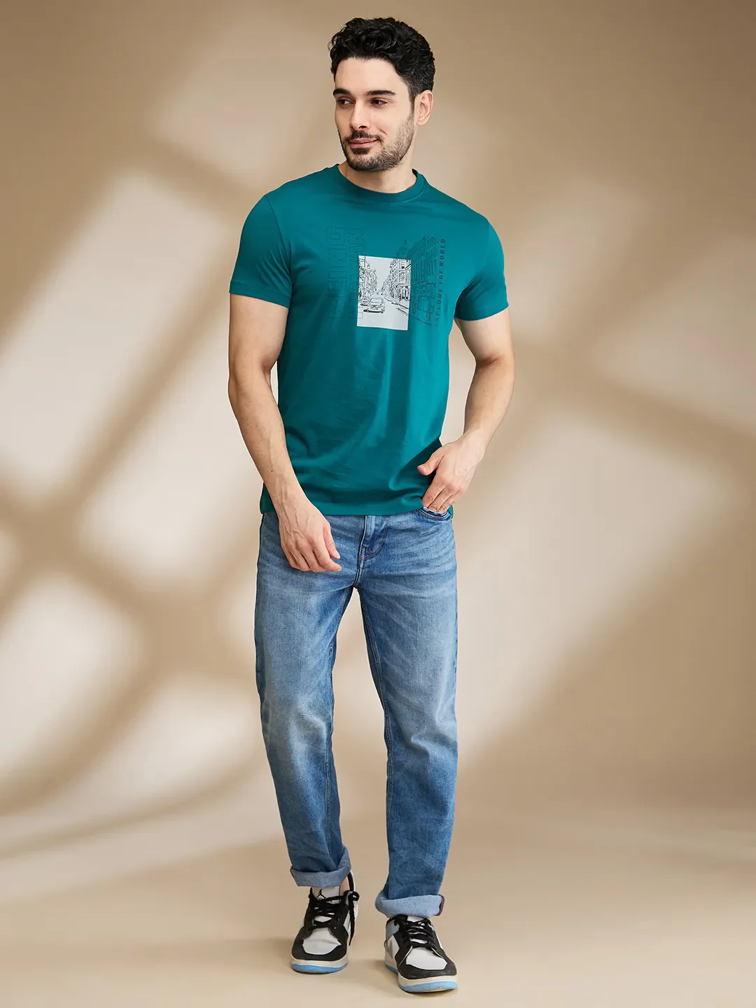 Dark Green Regular Fit Men's Short Sleeves T-Shirt by Being Human Clothing - Image 2
