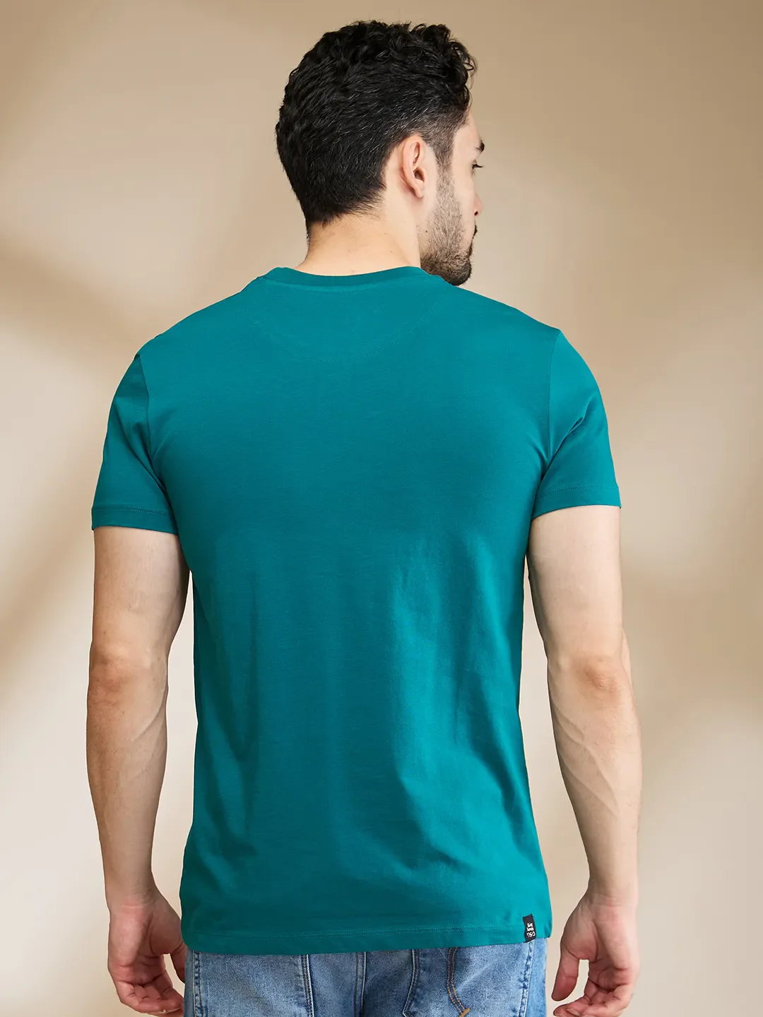 Dark Green Regular Fit Men's Short Sleeves T-Shirt by Being Human Clothing - Image 3