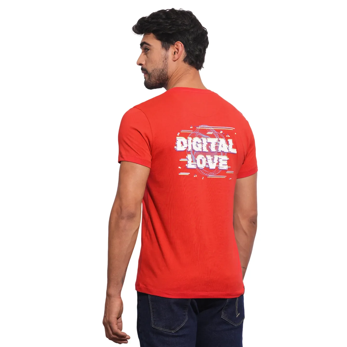 True Red Slim Fit Round Neck Men's T-Shirt by Being Human Clothing - Image 3