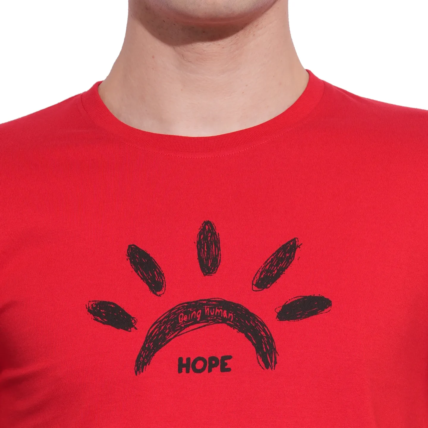 True Red Slim Fit Round Neck Men's T-Shirt by Being Human Clothing - Image 5