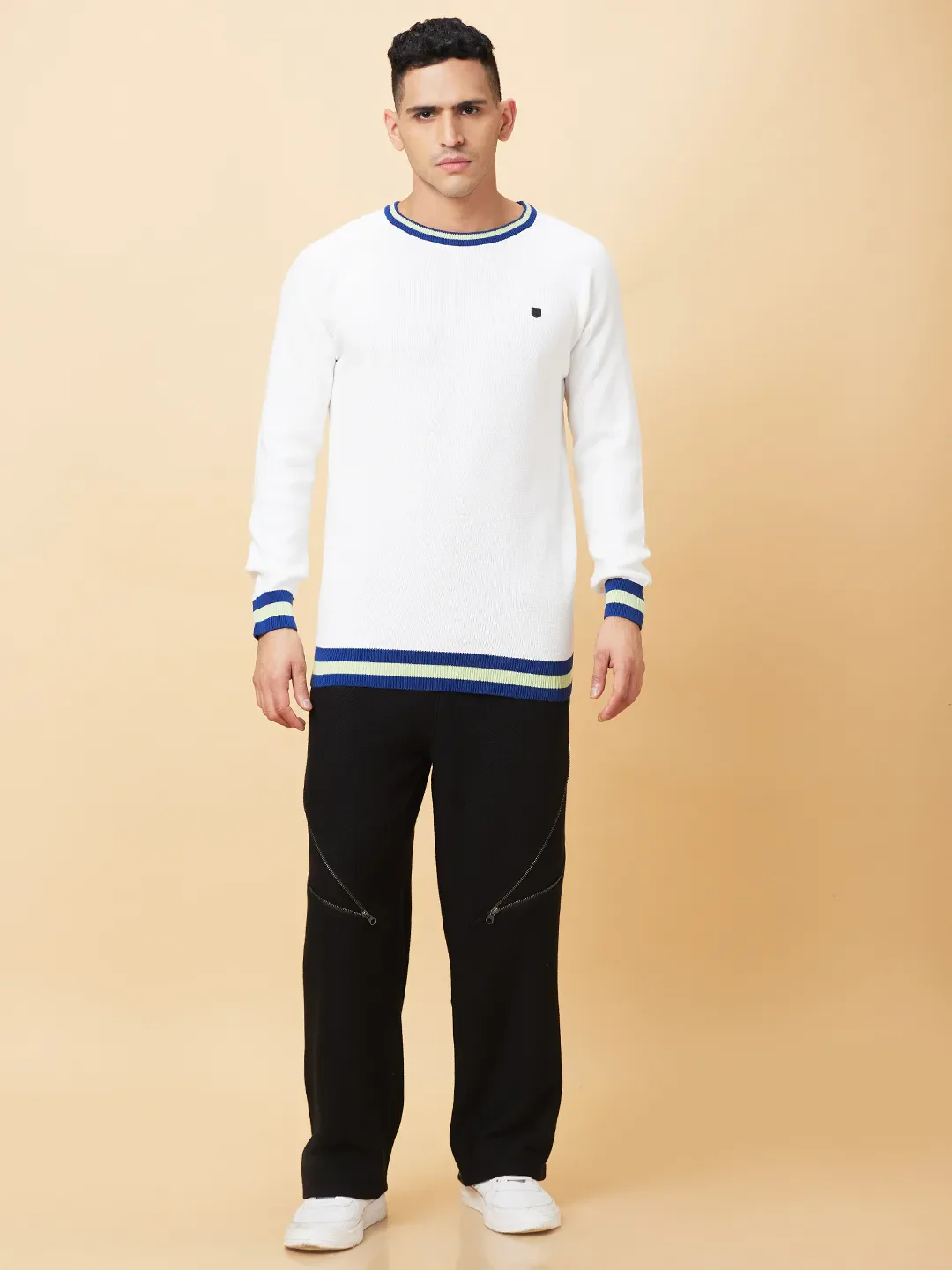 White Regular Fit Round Neck Men's T-Shirt by Being Human Clothing - Image 2