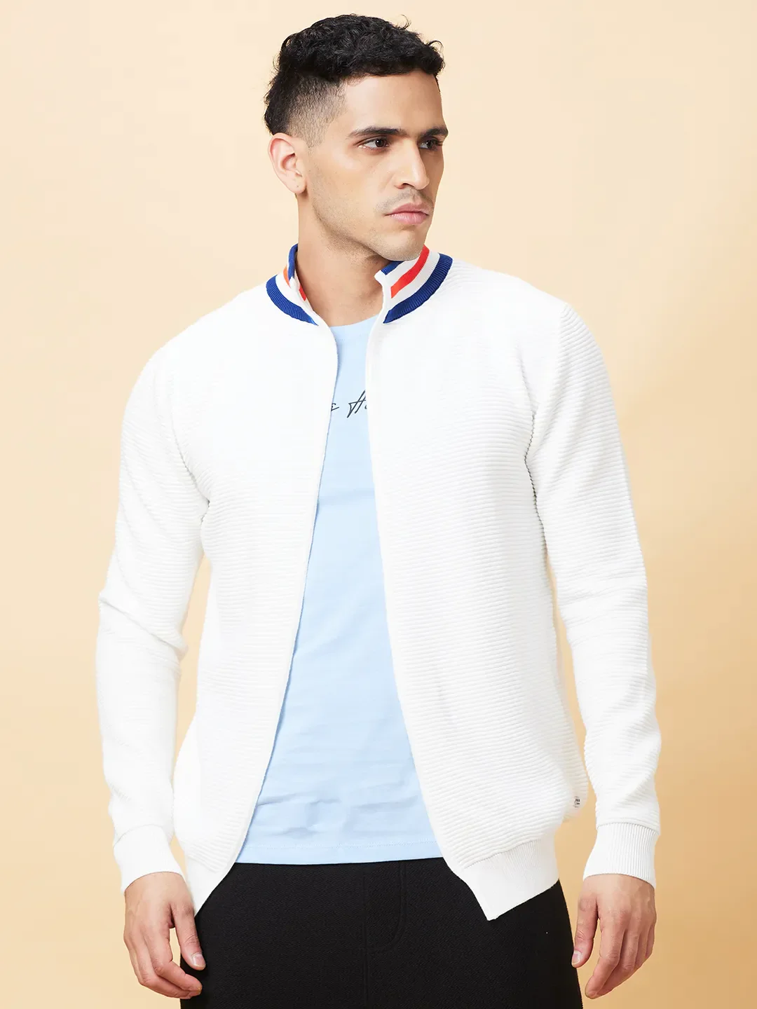 White Regular Fit Round Neck Men's T-Shirt by Being Human Clothing