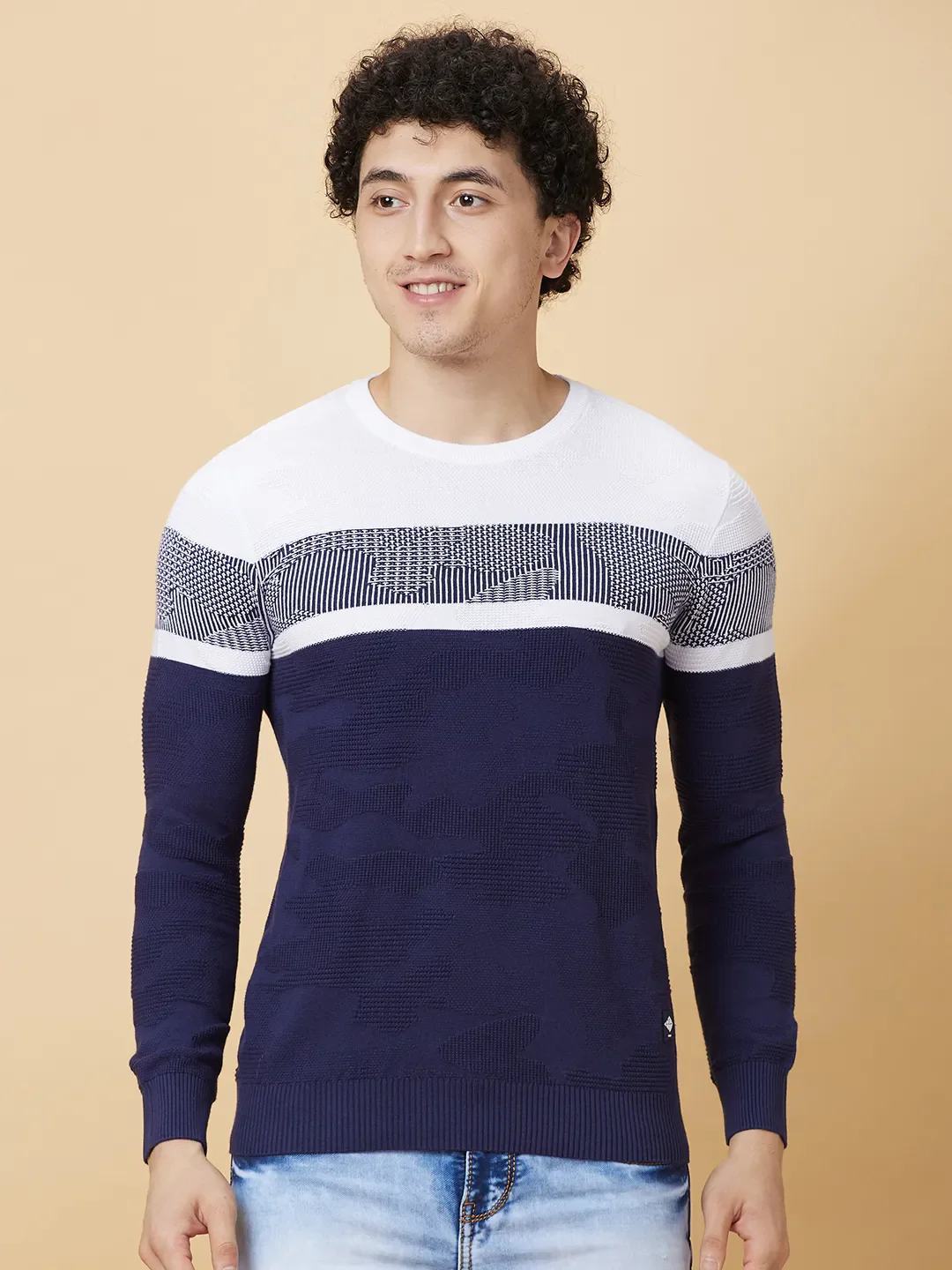 White Regular Fit Round Neck Men's T-Shirt by Being Human Clothing