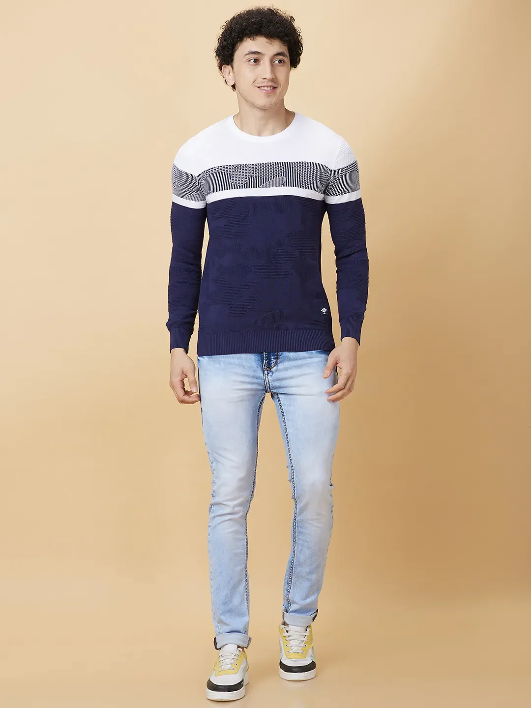 White Regular Fit Round Neck Men's T-Shirt by Being Human Clothing - Image 2