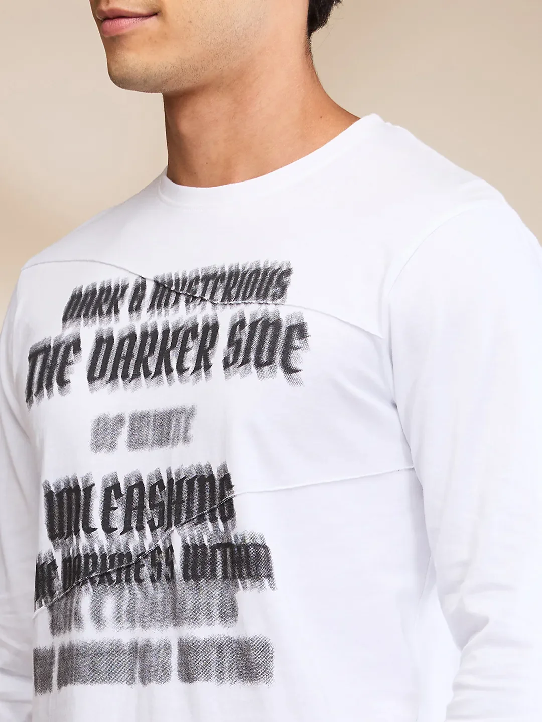 White Slim Fit Round Neck Men's T-Shirt by Being Human Clothing - Image 5