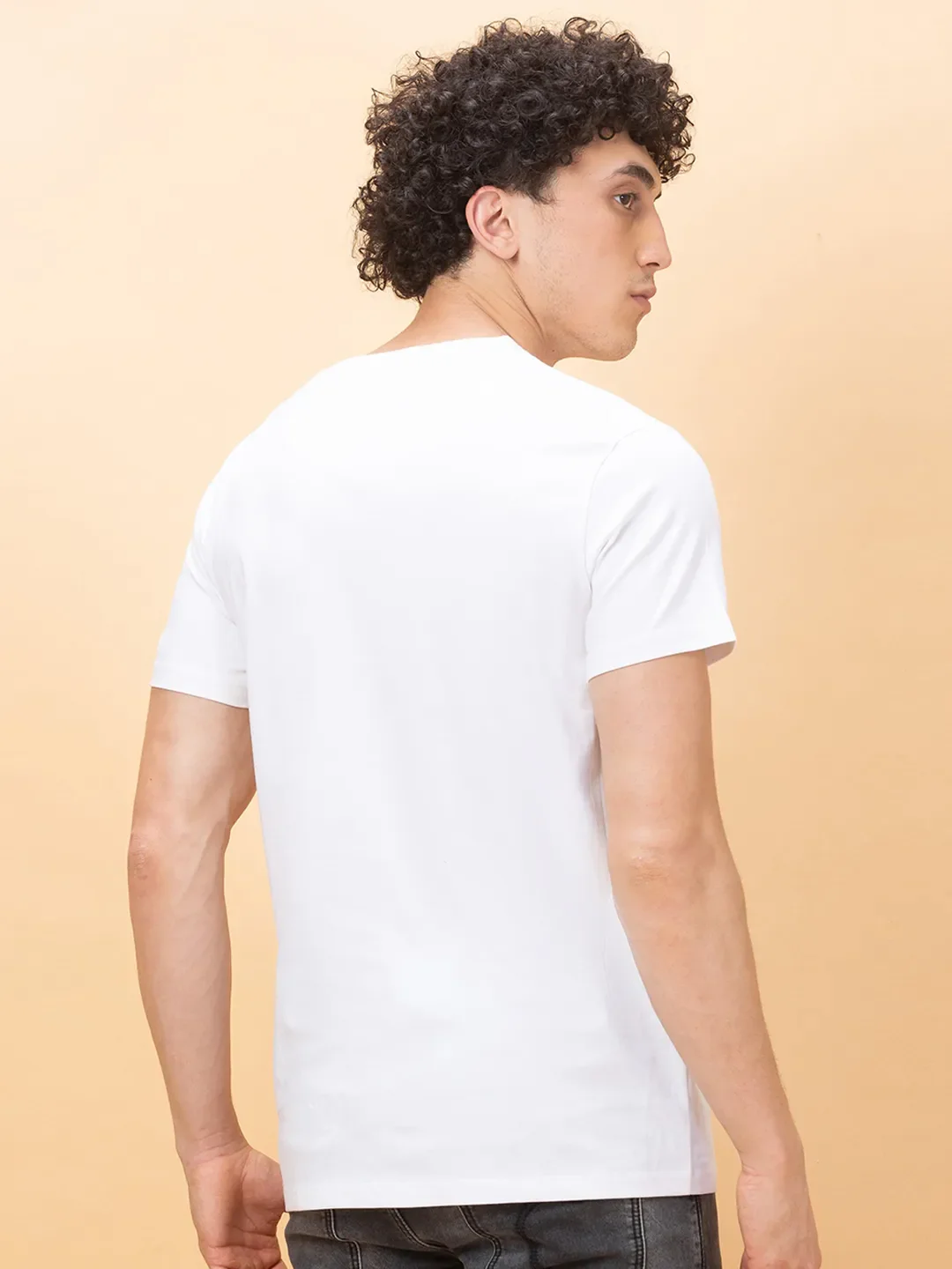 White Regular Fit Men's Short Sleeves T-Shirt by Being Human Clothing - Image 3