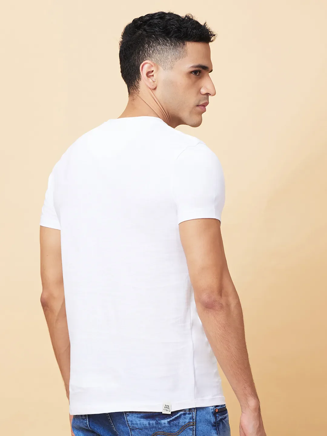 White Regular Fit Men's Short Sleeves T-Shirt by Being Human Clothing - Image 3