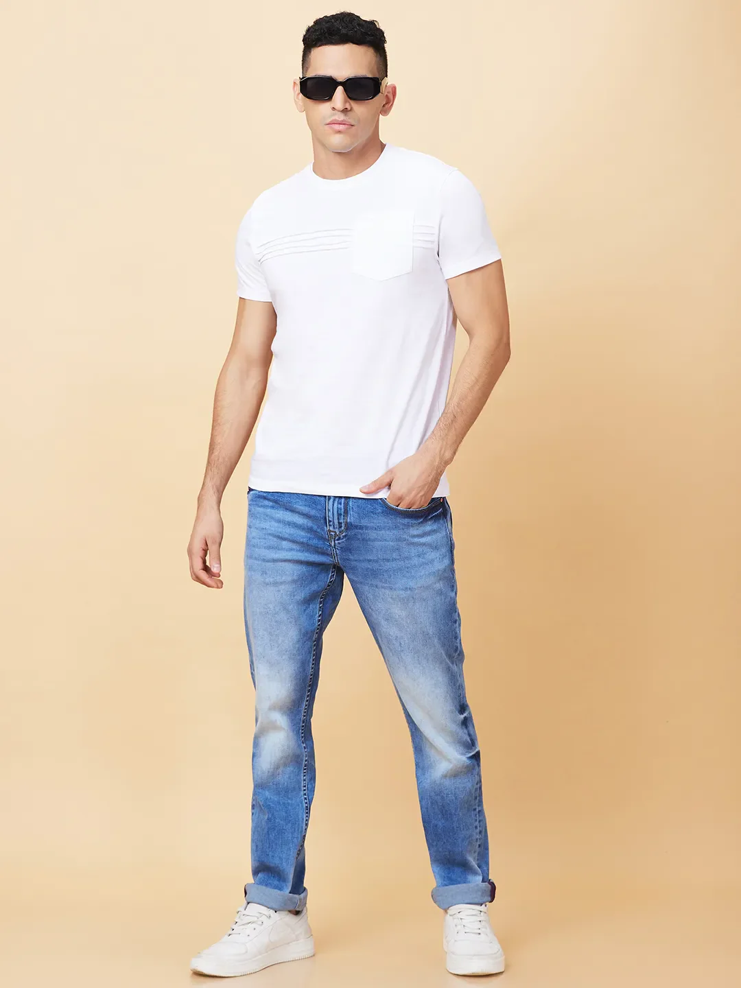 White Regular Fit Men's Short Sleeves T-Shirt by Being Human Clothing - Image 6