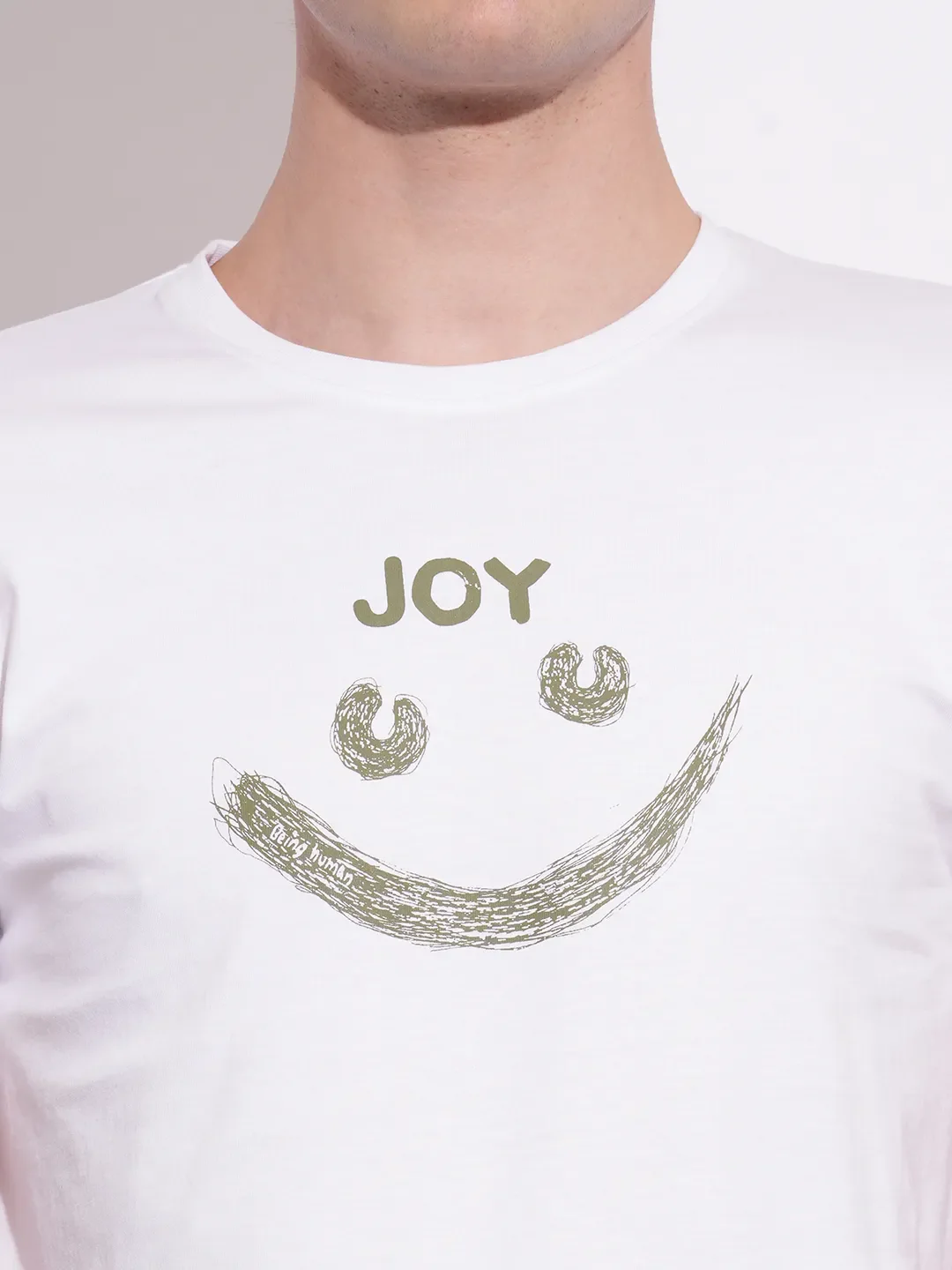White Slim Fit Round Neck Men's T-Shirt by Being Human Clothing - Image 5