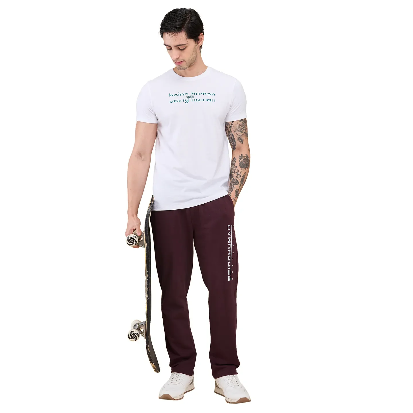 White Regular Fit Men's Short Sleeves T-Shirt by Being Human Clothing - Image 6