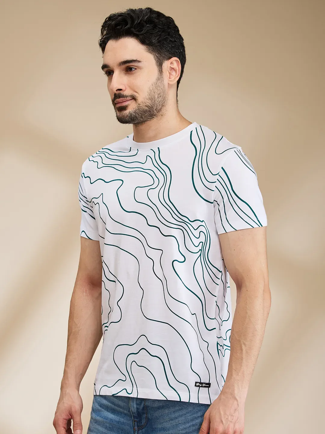 White Regular Fit Men's Short Sleeves T-Shirt by Being Human Clothing - Image 4