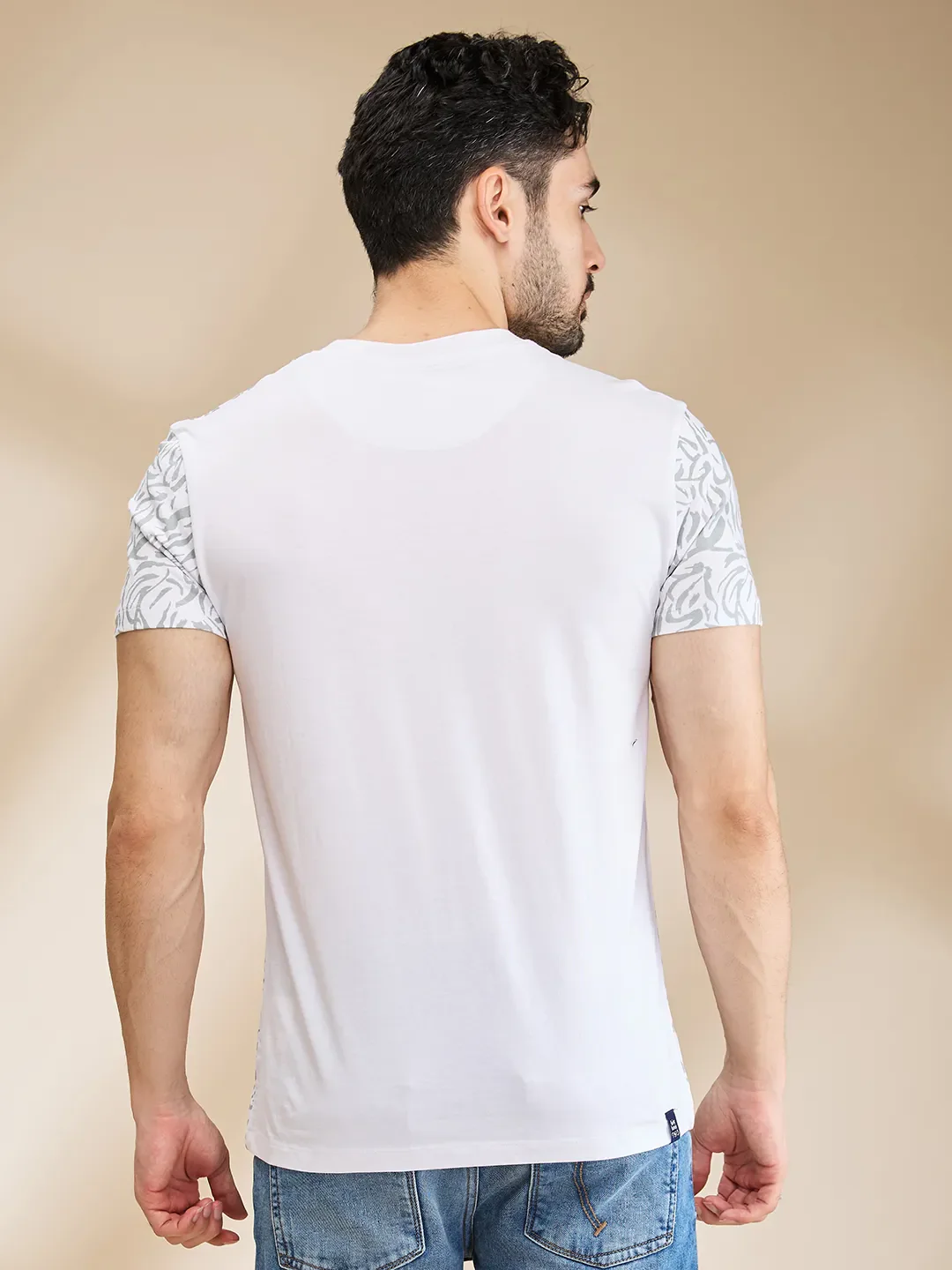 White Regular Fit Men's Short Sleeves T-Shirt by Being Human Clothing - Image 3