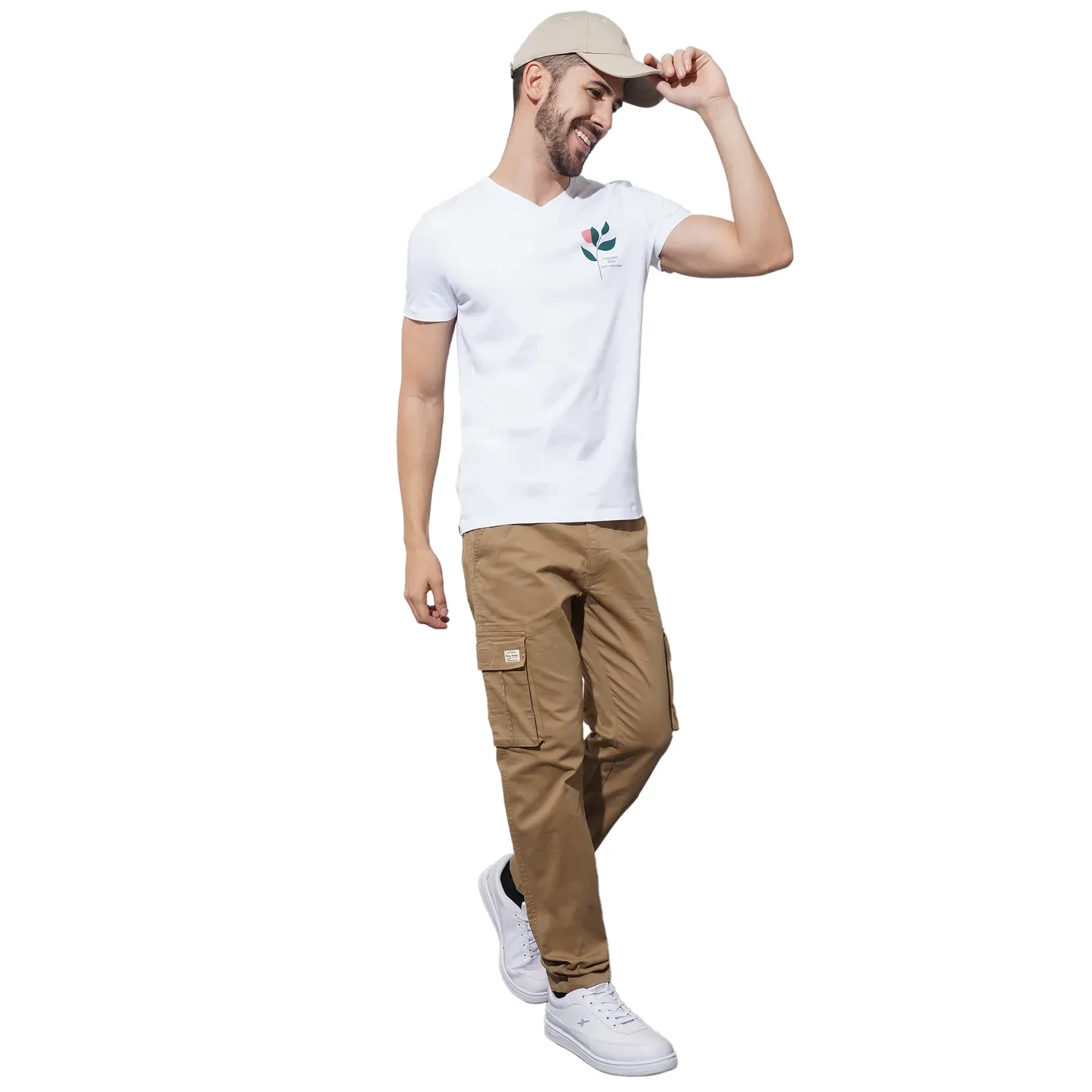 White Regular Fit Men's Short Sleeves T-Shirt by Being Human Clothing - Image 4