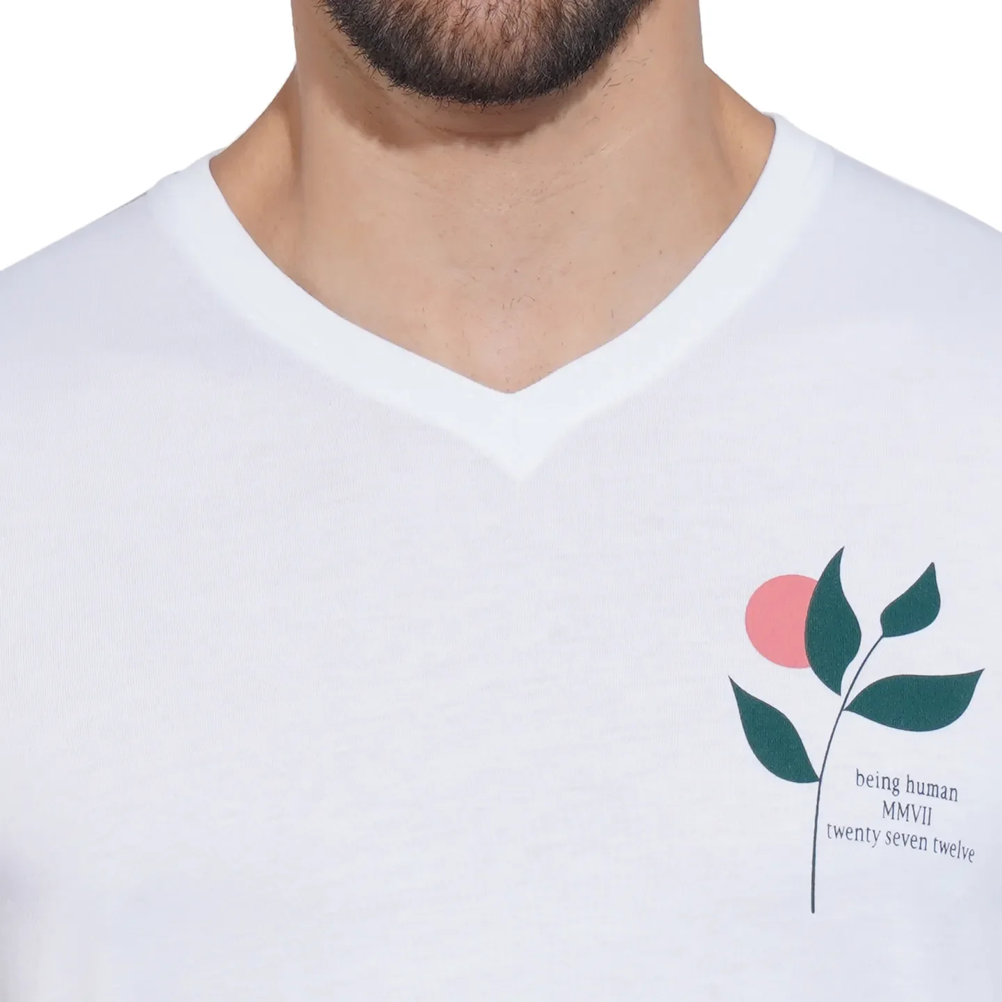 White Regular Fit Men's Short Sleeves T-Shirt by Being Human Clothing - Image 5