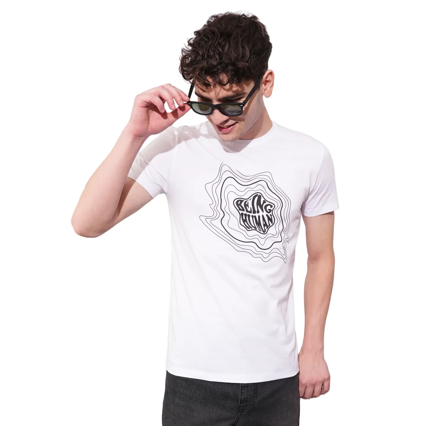 White Regular Fit Men's Short Sleeves T-Shirt by Being Human Clothing - Image 6