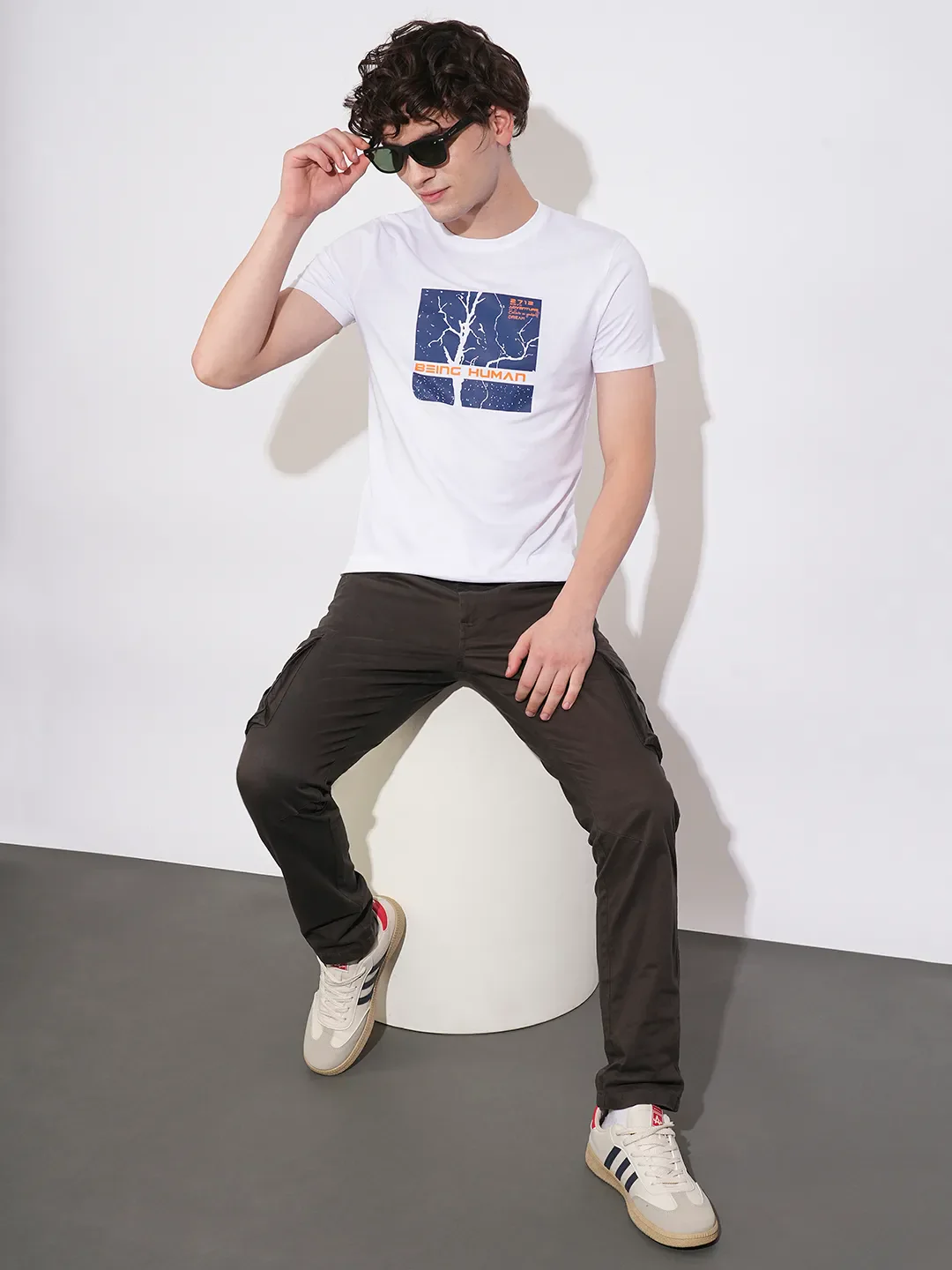 White Regular Fit Men's Short Sleeves T-Shirt by Being Human Clothing - Image 4