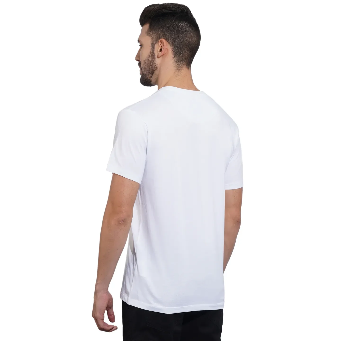 White Regular Fit Men's Short Sleeves T-Shirt by Being Human Clothing - Image 3