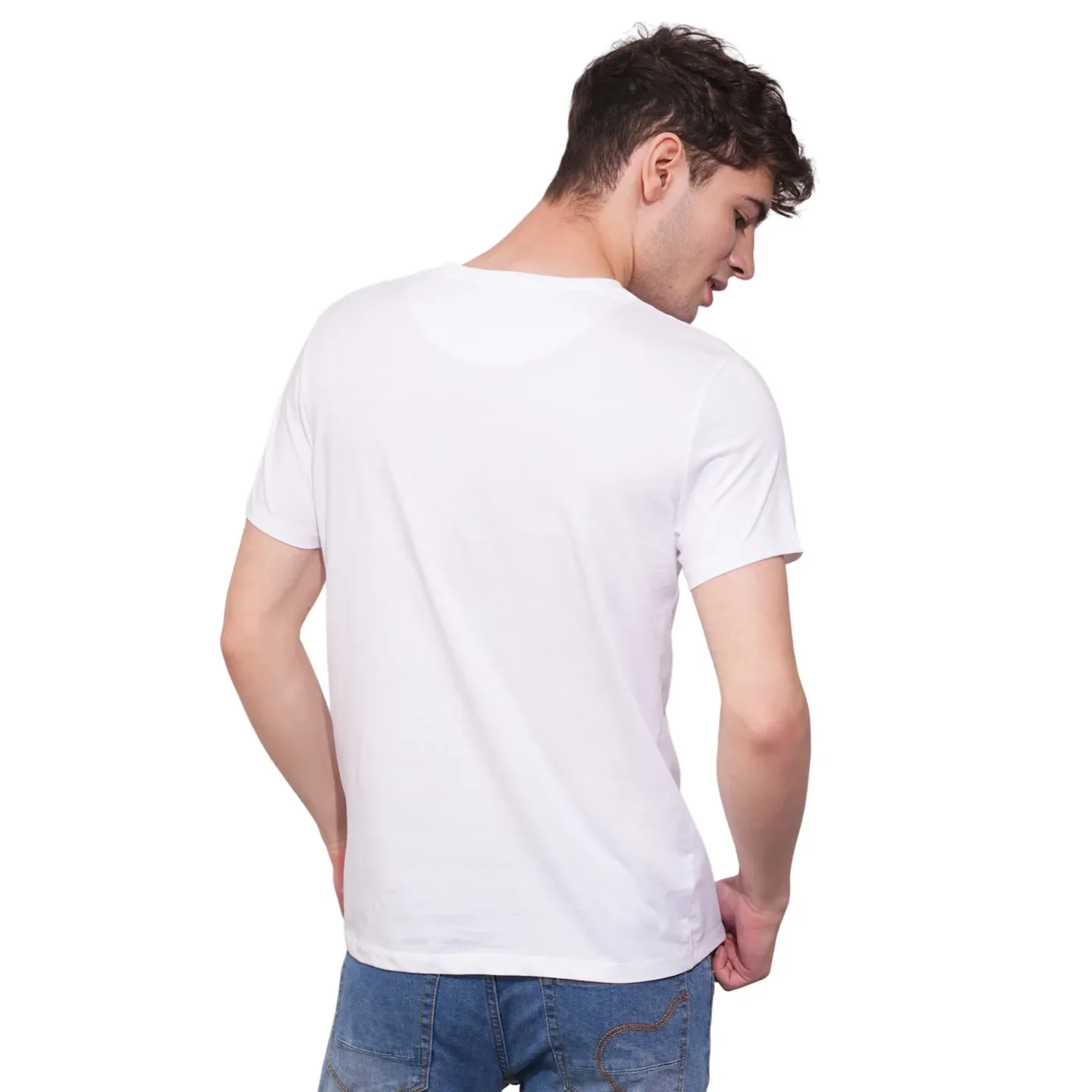 White Regular Fit Men's Short Sleeves T-Shirt by Being Human Clothing - Image 3