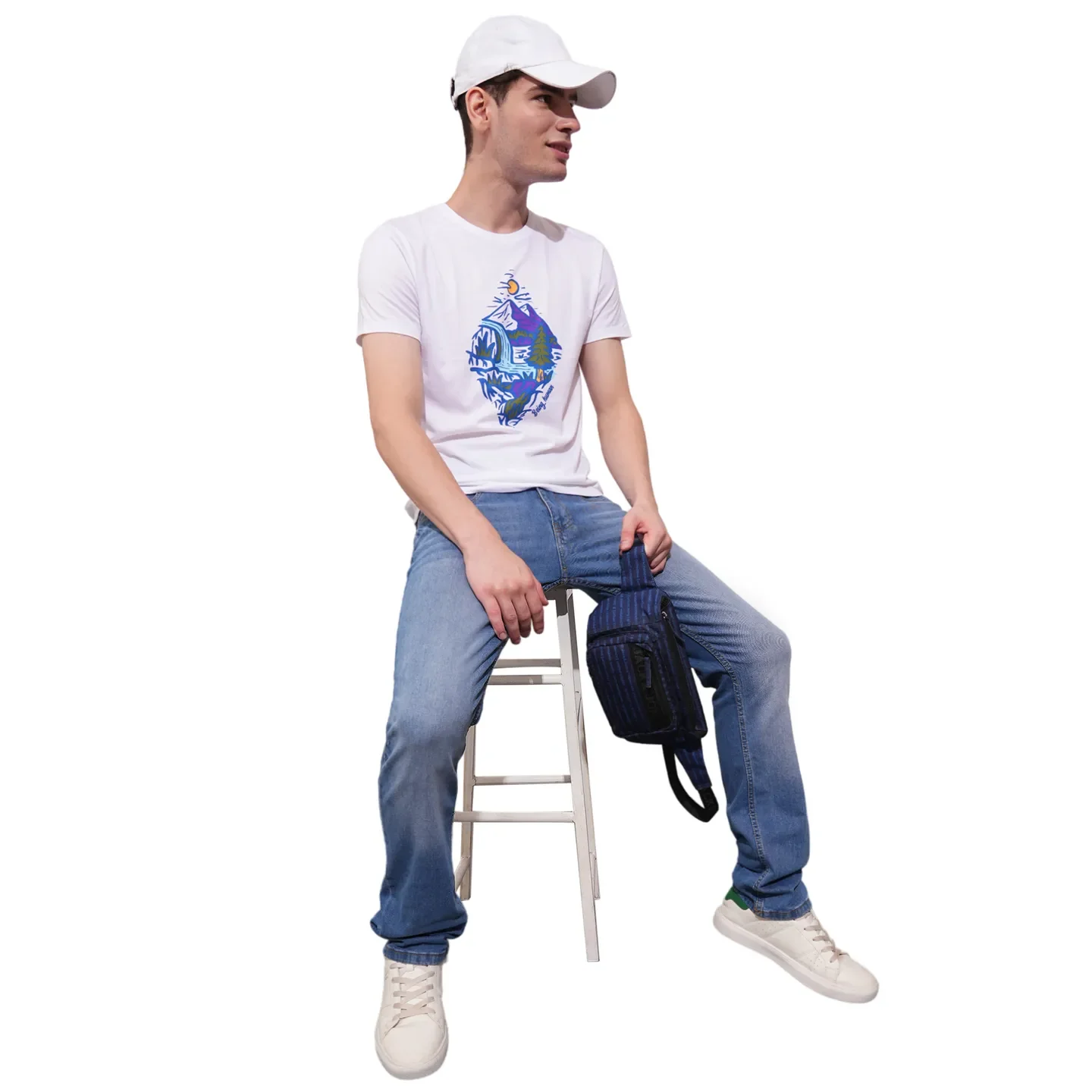 White Regular Fit Men's Short Sleeves T-Shirt by Being Human Clothing - Image 4