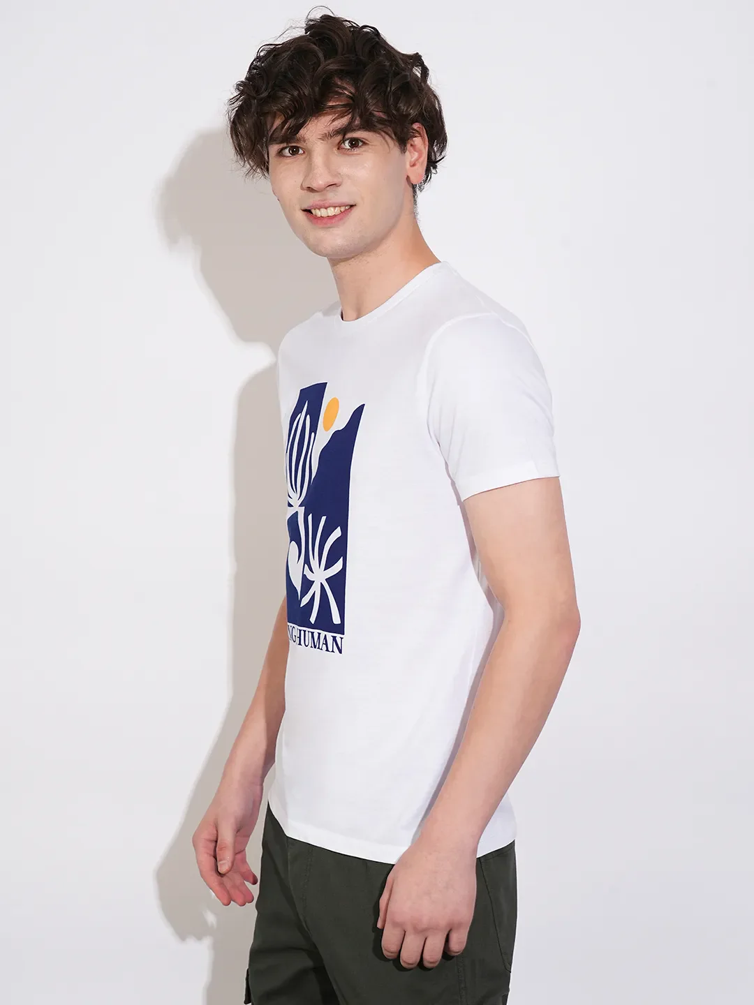 White Regular Fit Men's Short Sleeves T-Shirt by Being Human Clothing - Image 2
