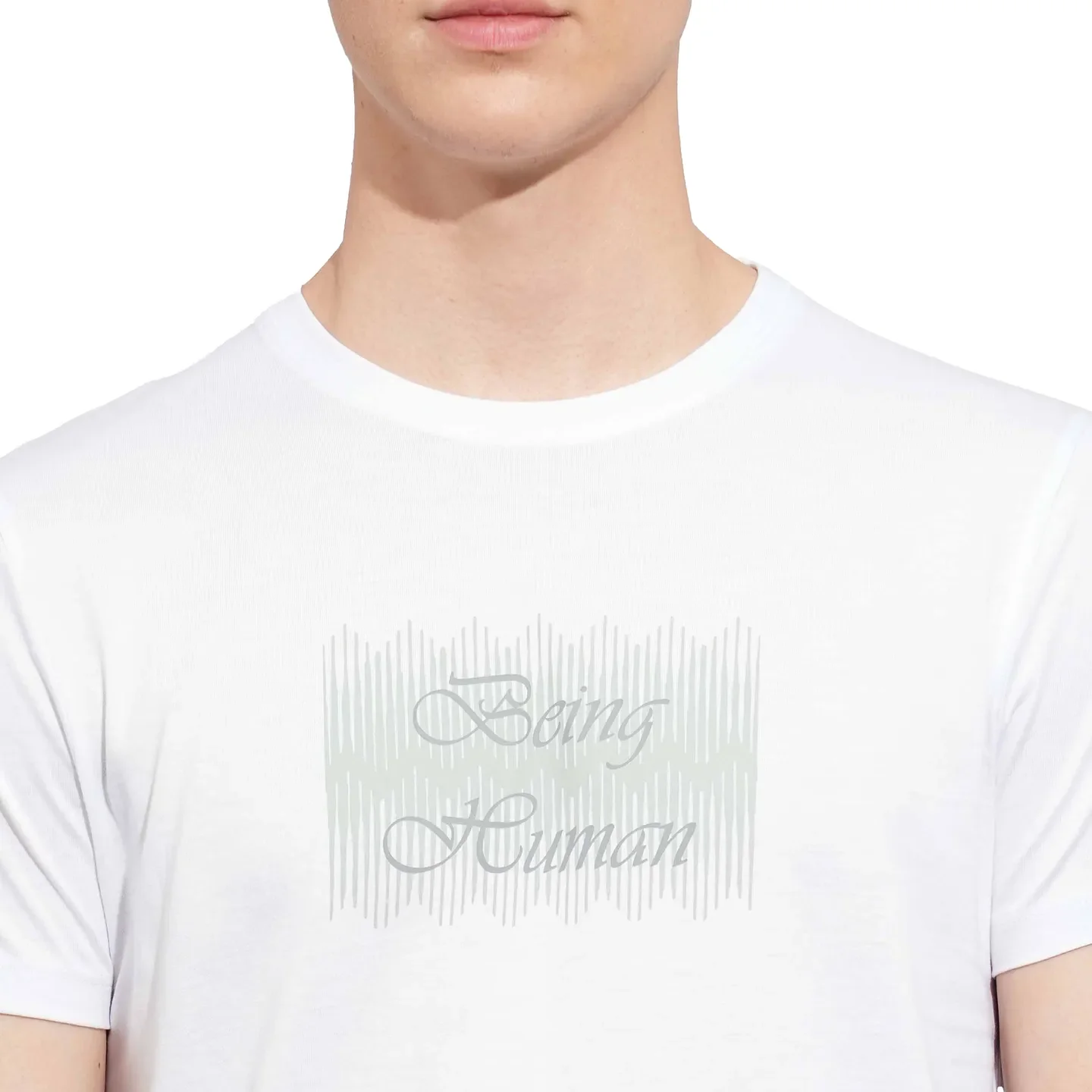 White Regular Fit Men's Short Sleeves T-Shirt by Being Human Clothing - Image 5