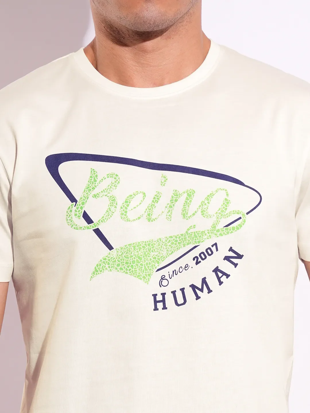 White Slim Fit Men's Short Sleeves T-Shirt by Being Human Clothing - Image 5