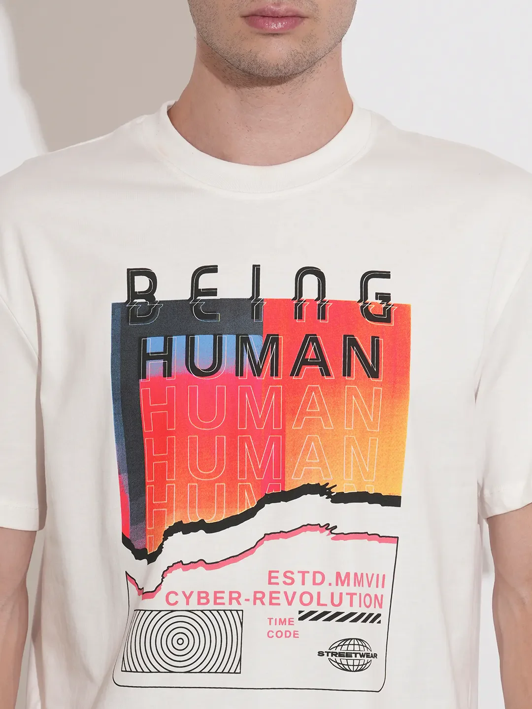 White Easy Fit Men's Short Sleeves T-Shirt by Being Human Clothing - Image 5