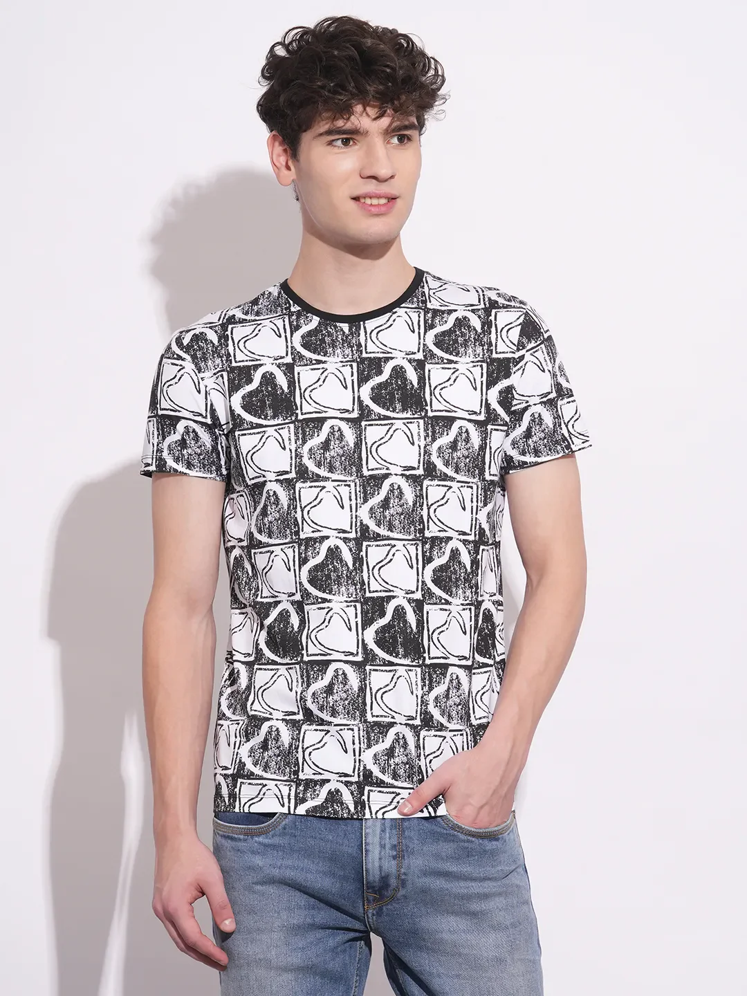 White Slim Fit Men's Short Sleeves T-Shirt by Being Human Clothing