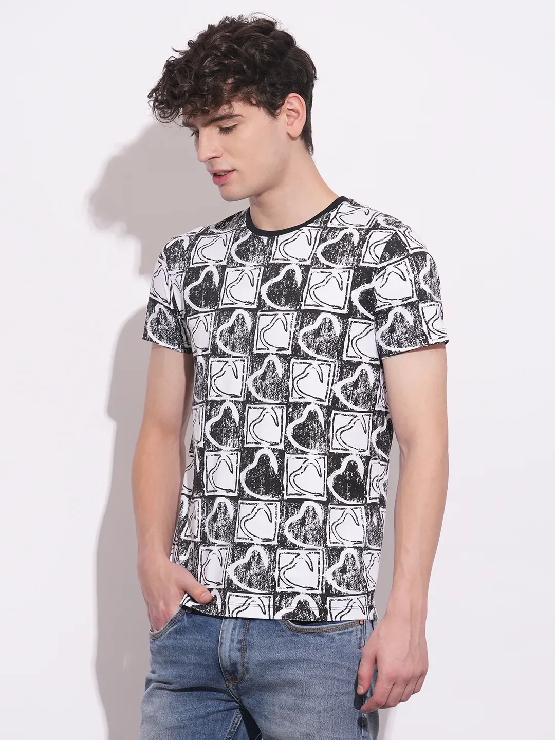 White Slim Fit Men's Short Sleeves T-Shirt by Being Human Clothing - Image 2