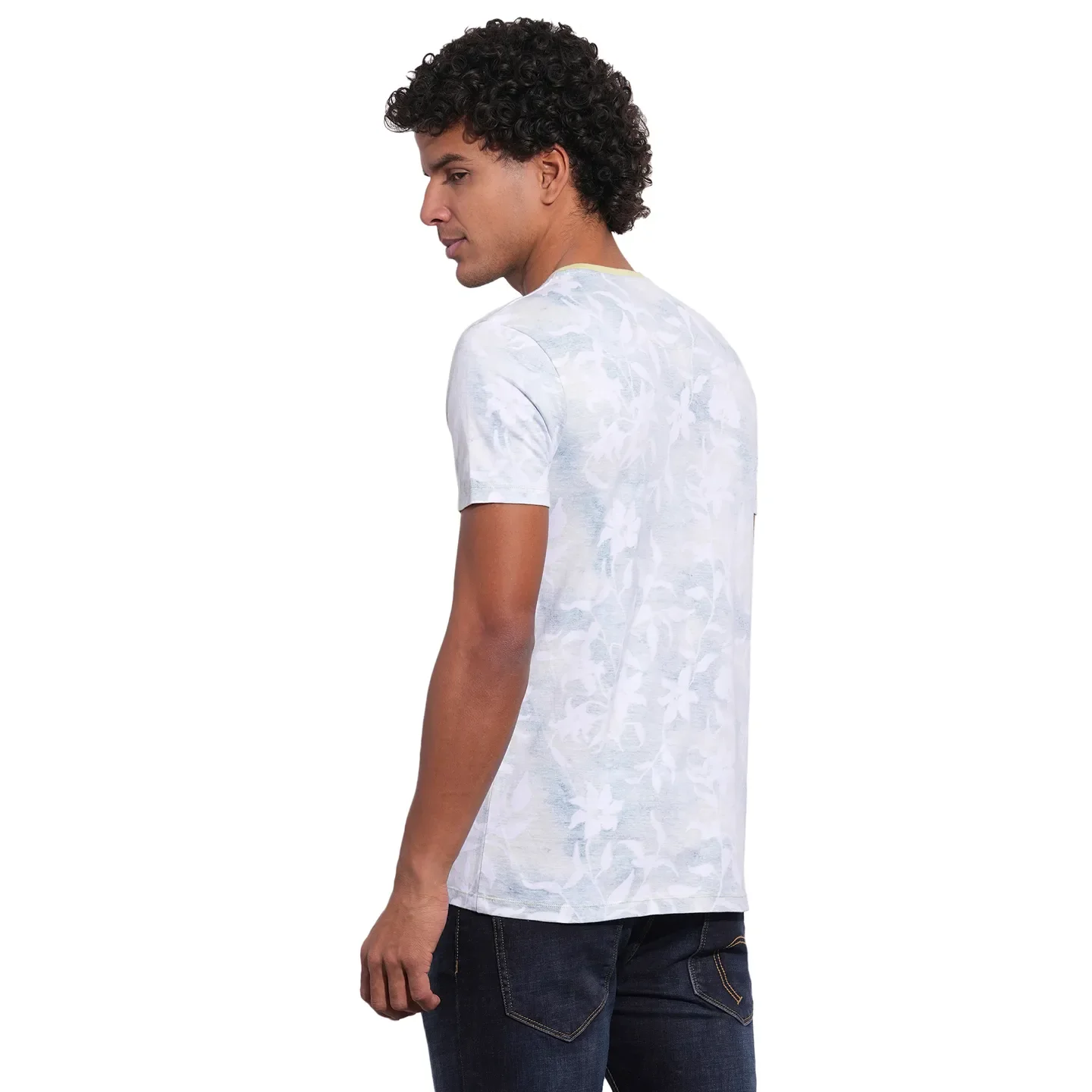 White Slim Fit Round Neck Men's T-Shirt by Being Human Clothing - Image 3