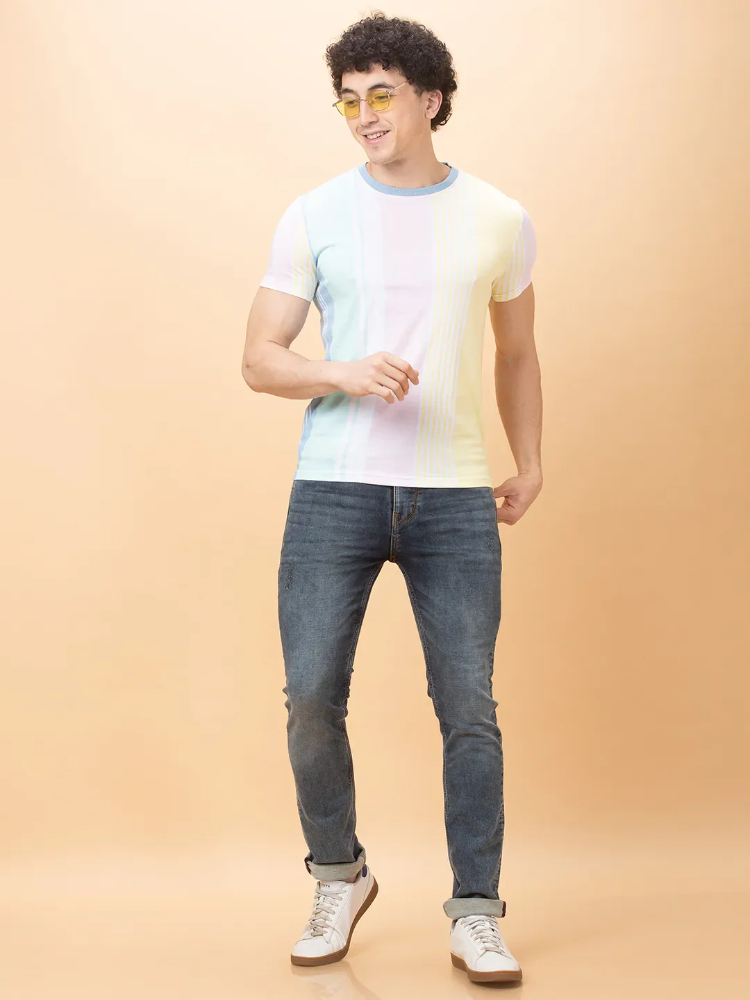 White Regular Fit Round Neck Men's T-Shirt by Being Human Clothing - Image 6