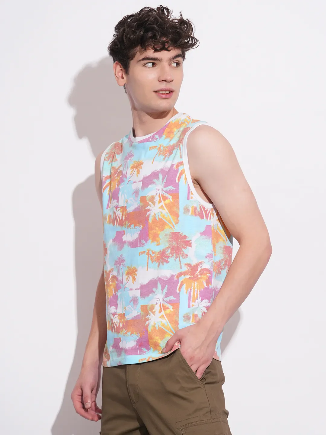 White Slim Fit Round Neck Men's T-Shirt by Being Human Clothing - Image 2