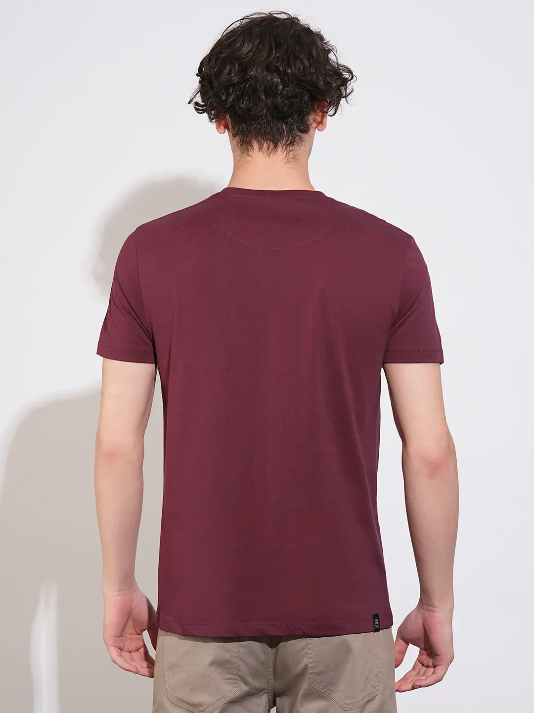 Wine Regular Fit Round Neck Men's T-Shirt by Being Human Clothing - Image 3