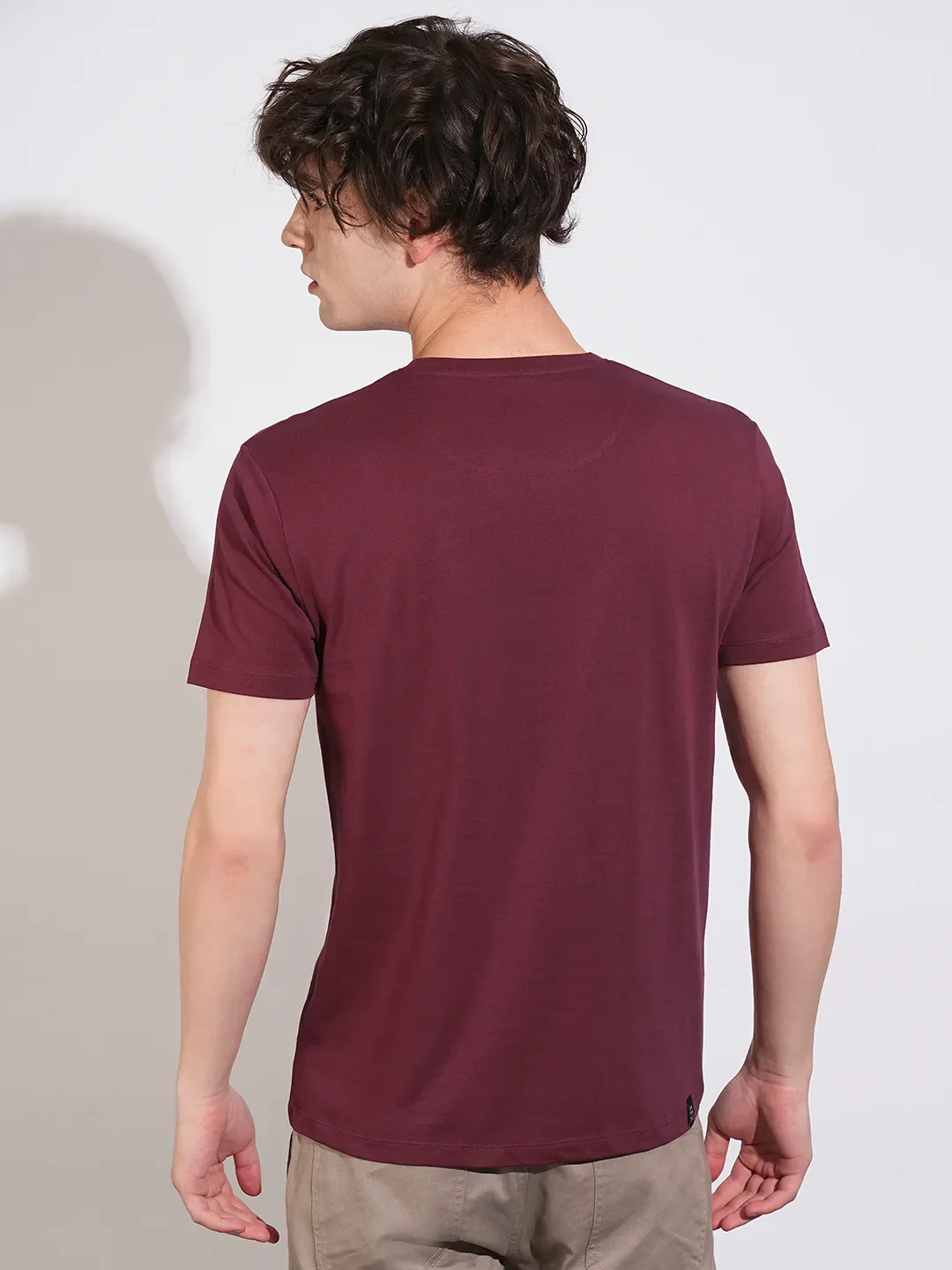 Wine Regular Fit Men's Short Sleeves T-Shirt by Being Human Clothing - Image 3