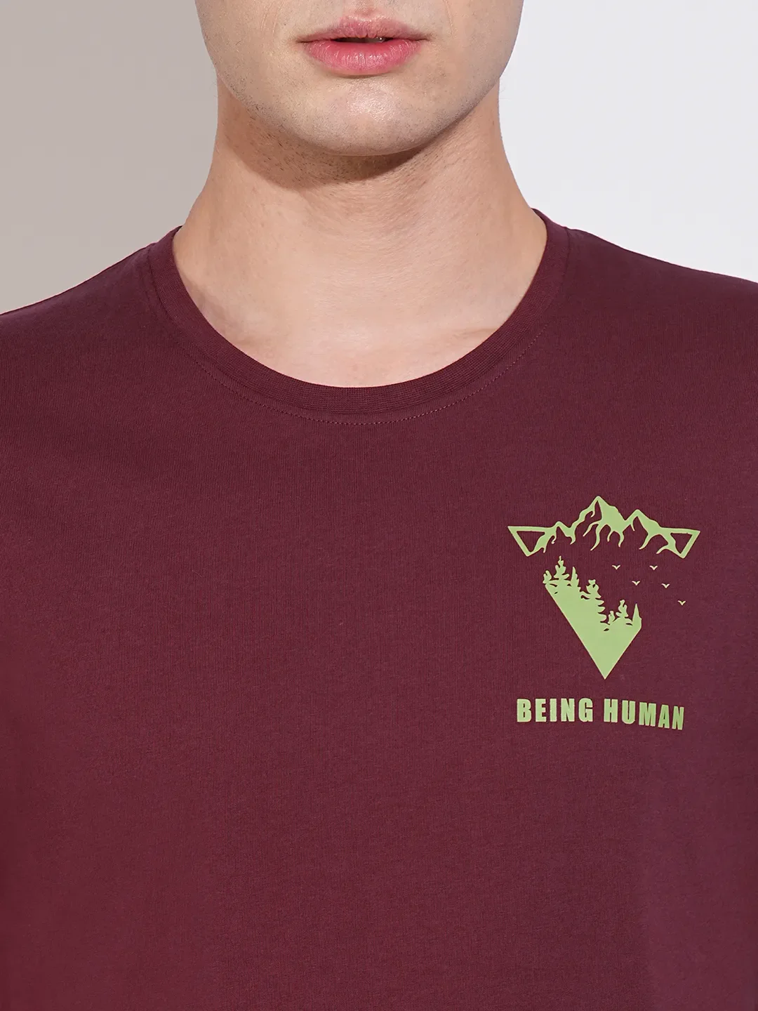 Wine Regular Fit Men's Short Sleeves T-Shirt by Being Human Clothing - Image 5