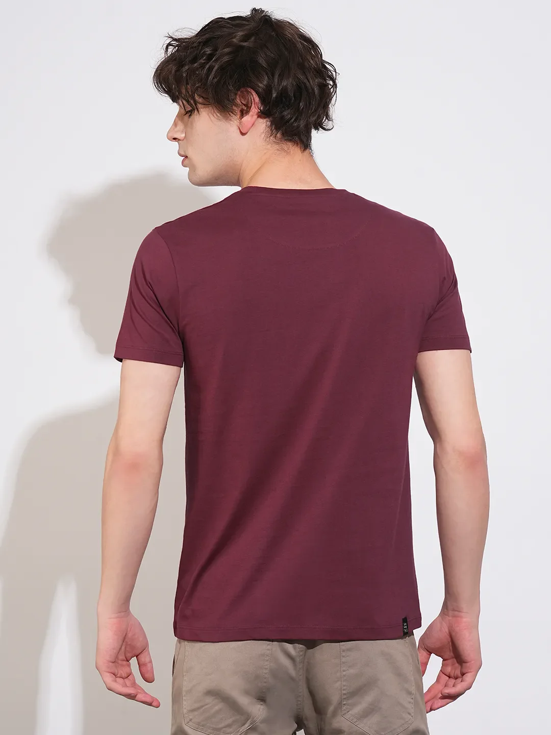 Wine Regular Fit Men's Short Sleeves T-Shirt by Being Human Clothing - Image 3