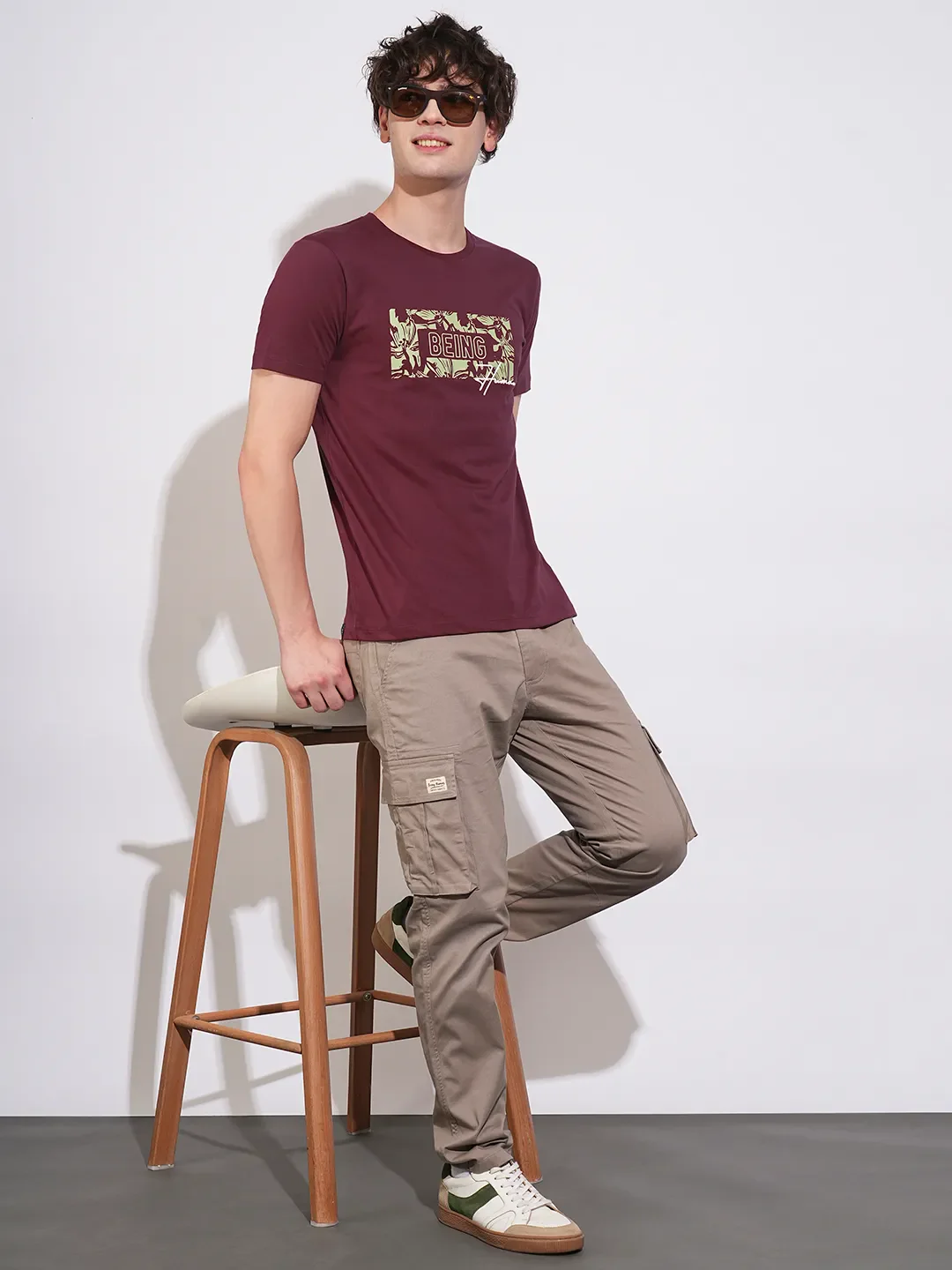 Wine Regular Fit Men's Short Sleeves T-Shirt by Being Human Clothing - Image 4