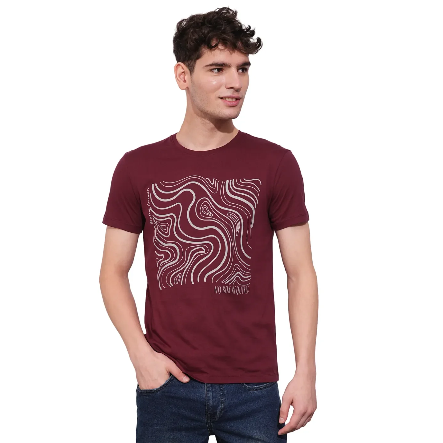 Wine Regular Fit Men's Short Sleeves T-Shirt by Being Human Clothing