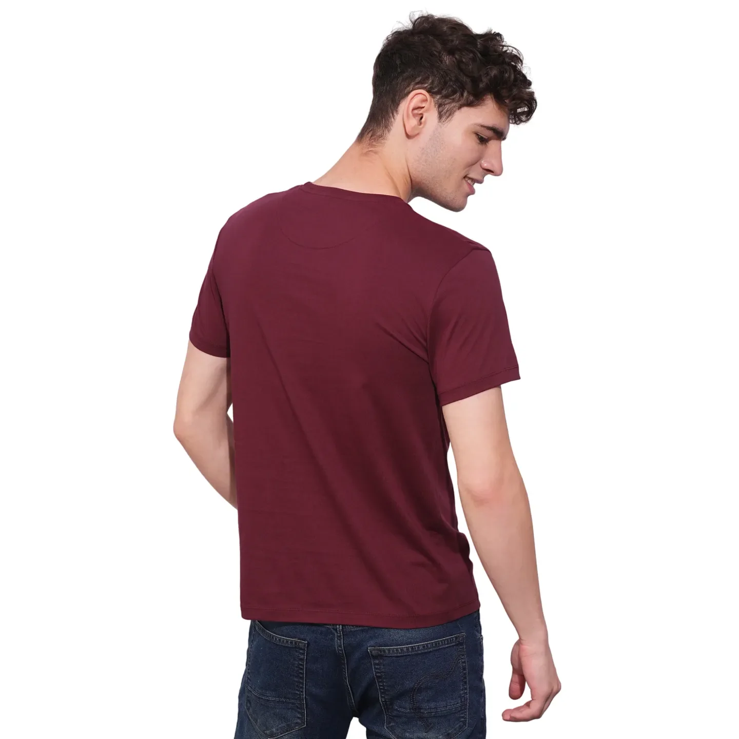 Wine Regular Fit Men's Short Sleeves T-Shirt by Being Human Clothing - Image 3