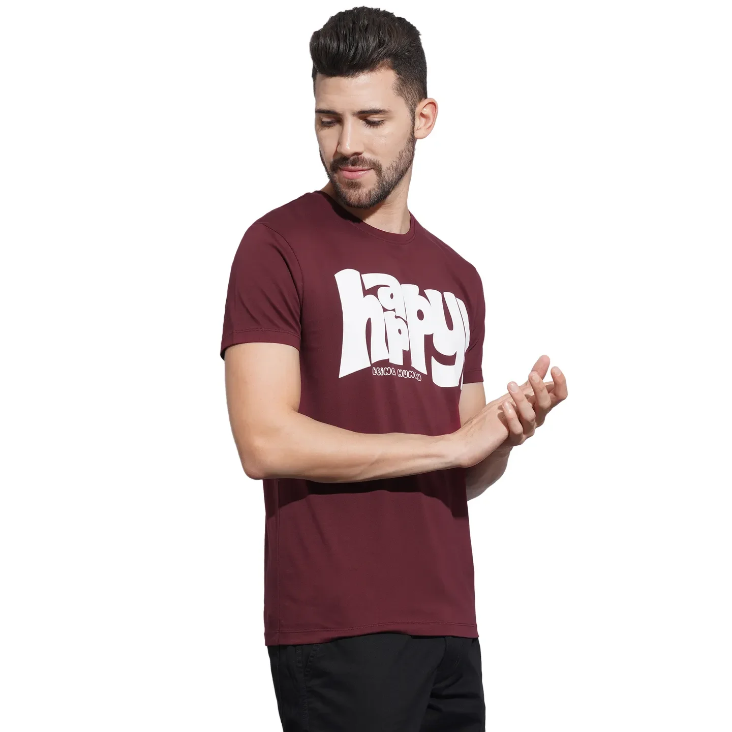 Wine Regular Fit Men's Short Sleeves T-Shirt by Being Human Clothing - Image 2