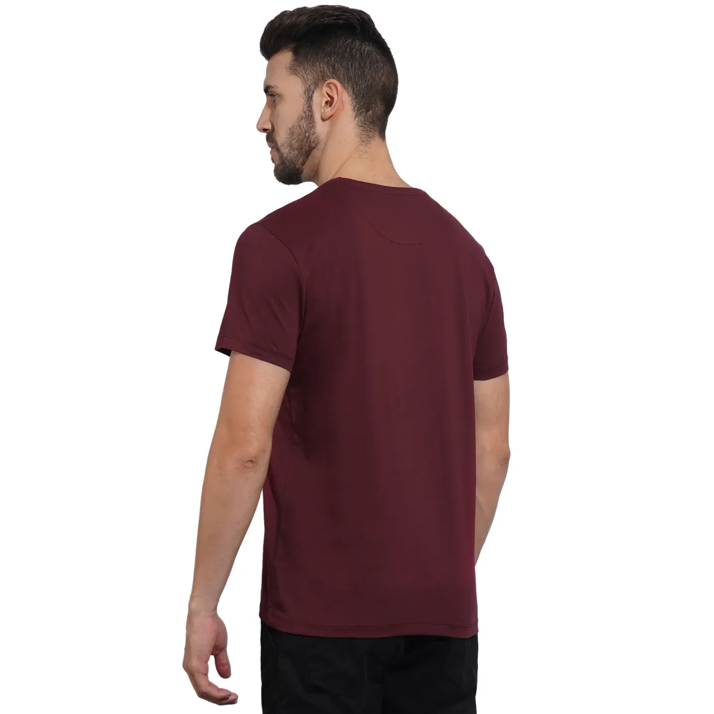 Wine Regular Fit Men's Short Sleeves T-Shirt by Being Human Clothing - Image 3