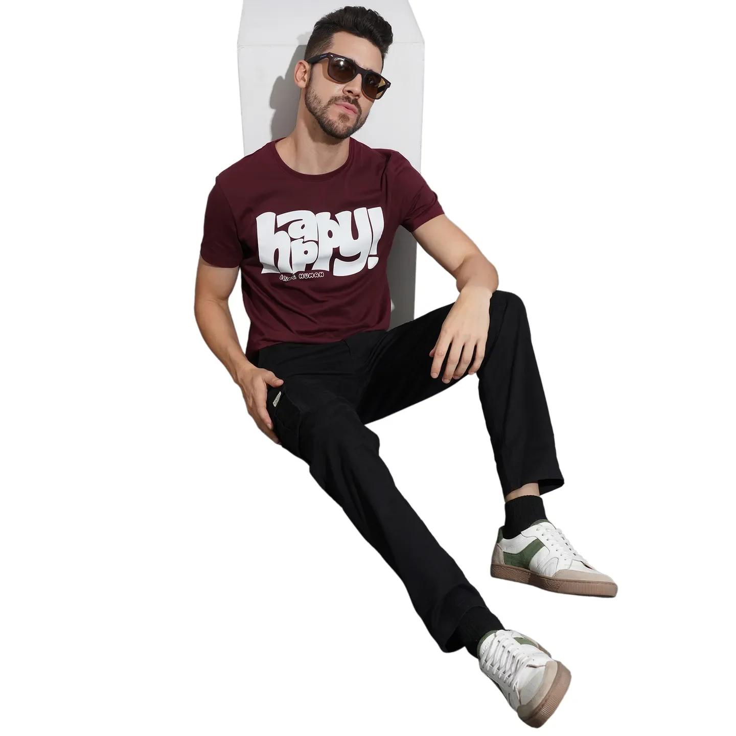 Wine Regular Fit Men's Short Sleeves T-Shirt by Being Human Clothing - Image 4